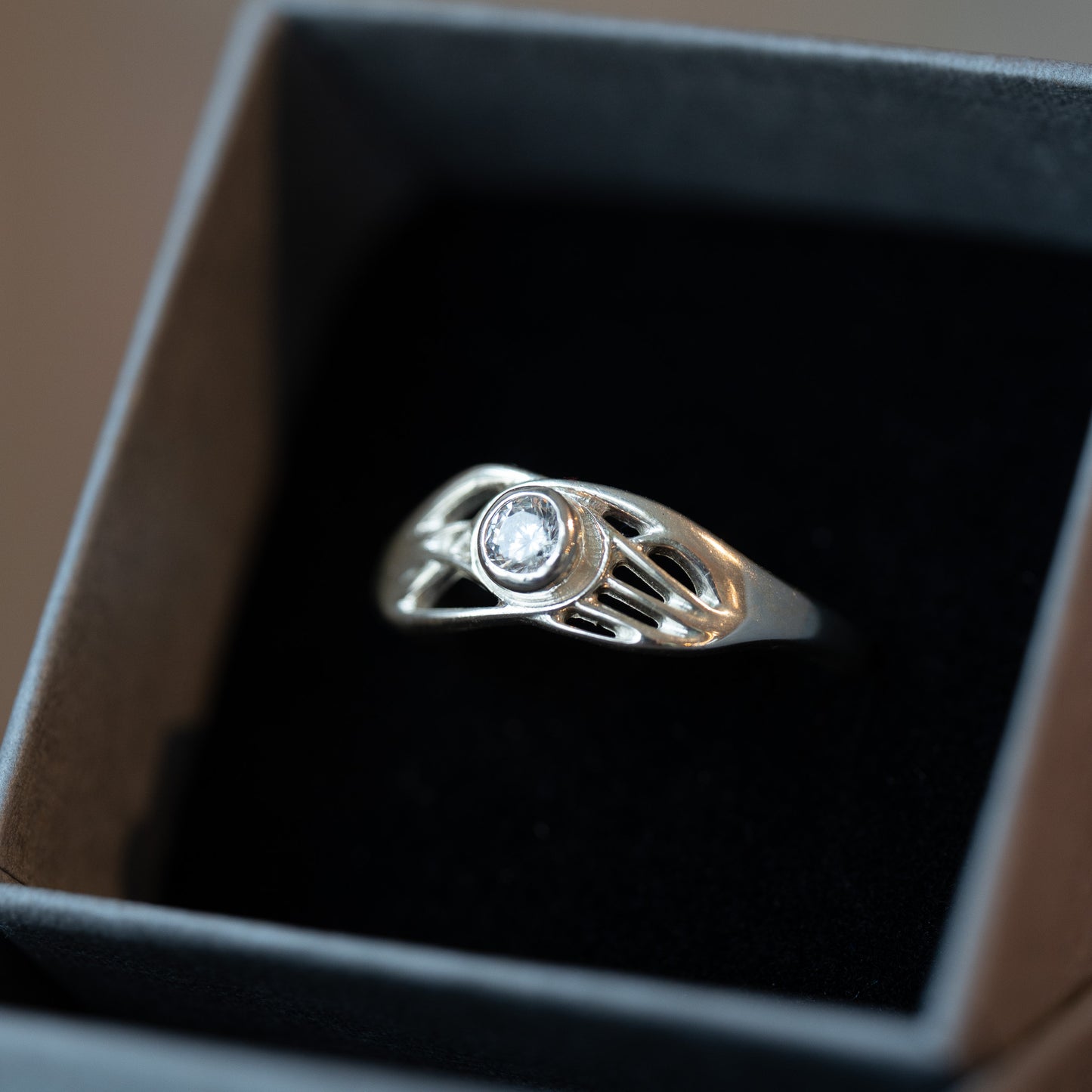 Silver Gemstone Roots Ring - White Topaz - End of Line