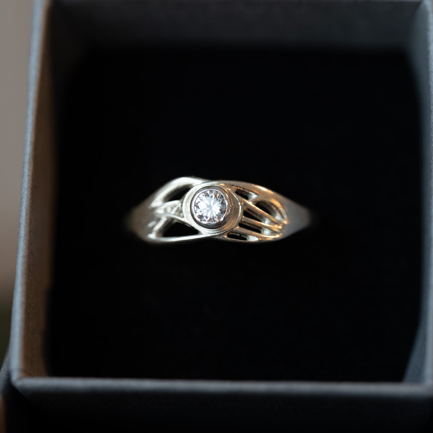 Silver Gemstone Roots Ring - White Topaz - End of Line
