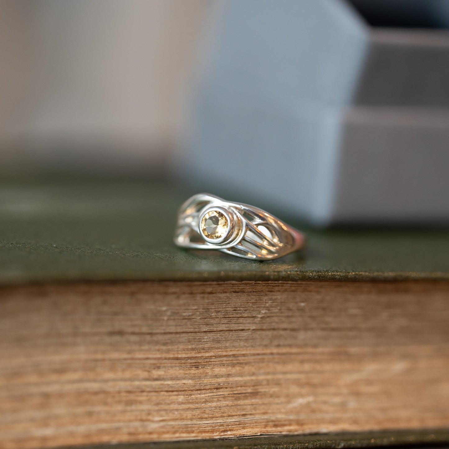Silver Gemstone Roots Ring - Citrine - End of Line