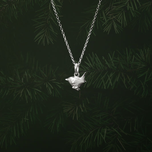 Sterling Silver Wren Pendant Necklace