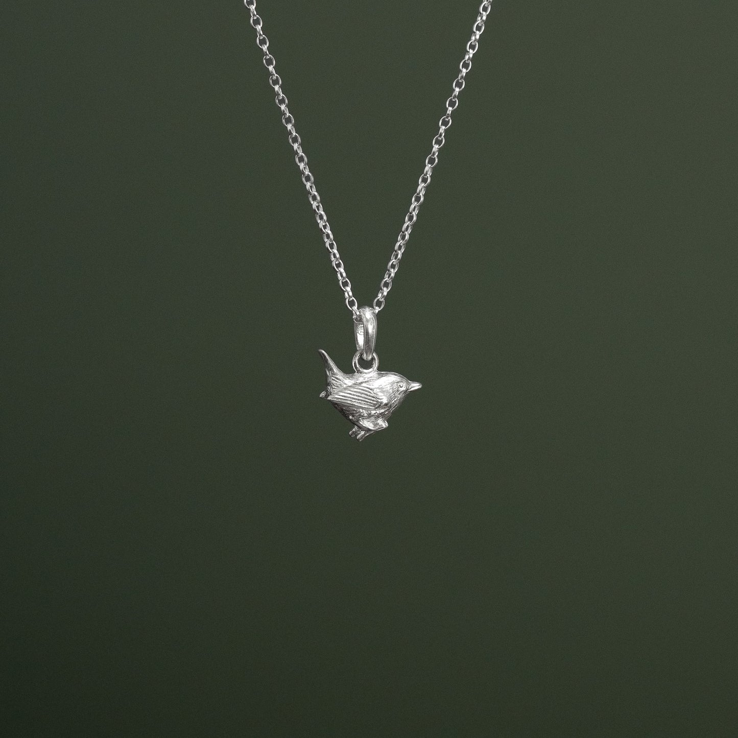 Sterling Silver Wren Pendant Necklace
