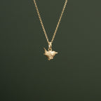 Gold Wren Pendant Necklace