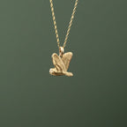 Gold Flying Barn Owl Necklace