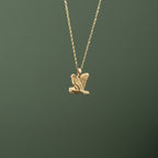 Gold Flying Barn Owl Necklace