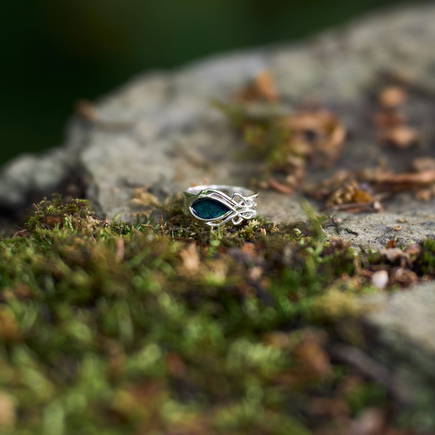 Injebreck Sterling Silver Archibald Knox inspired Enamel Ring