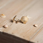 Gold Scallop Shell Cufflinks - Queenie Shells