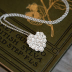 Silver Elderflower Heart Necklace