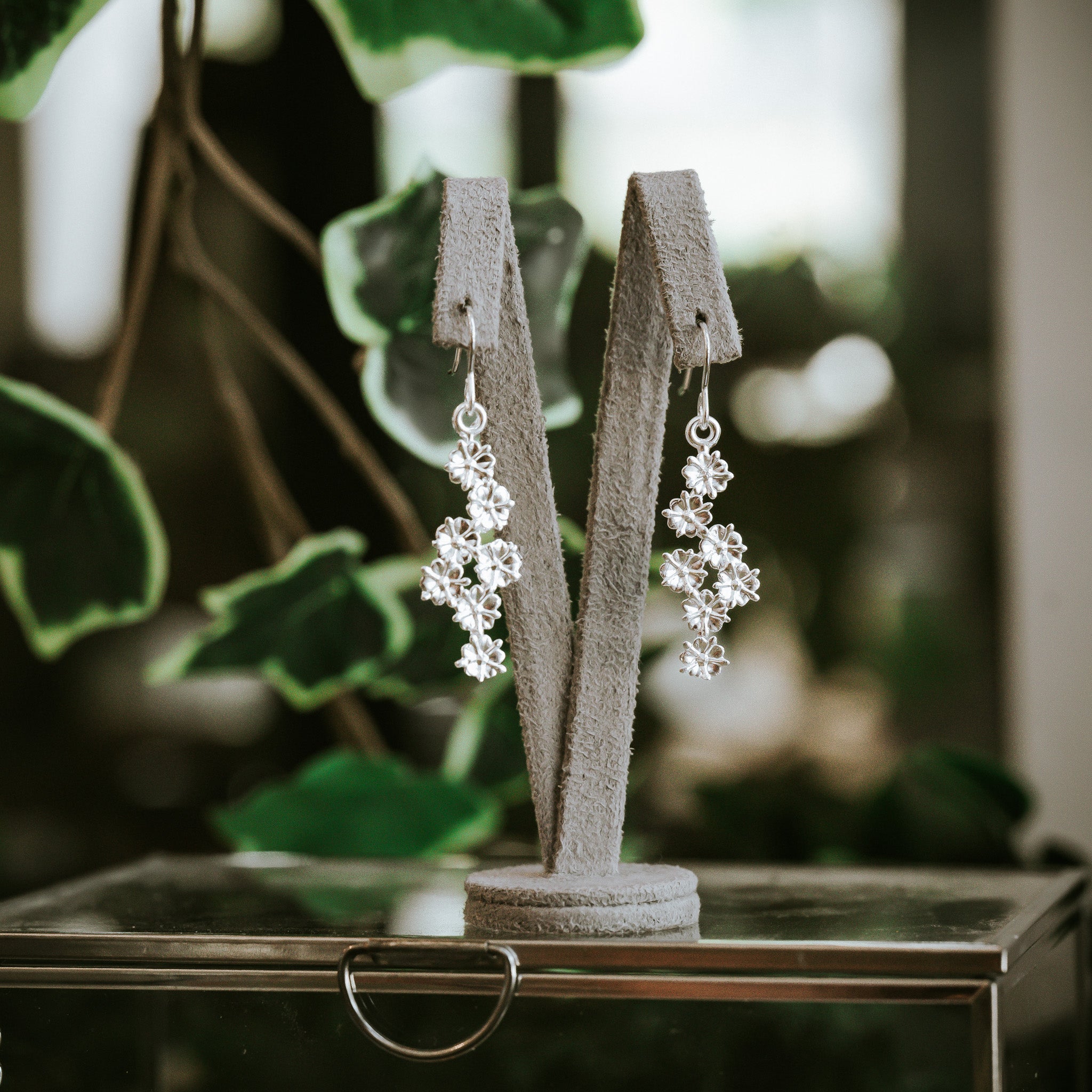 Elderflower Sterling Silver Drop Earrings