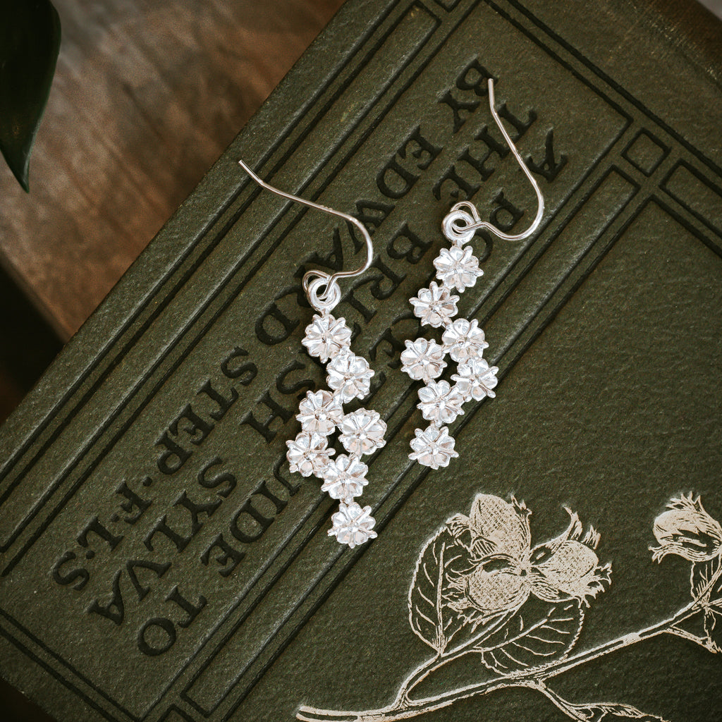 Elderflower Sterling Silver Drop Earrings