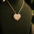 Gold Elderflower Heart Necklace