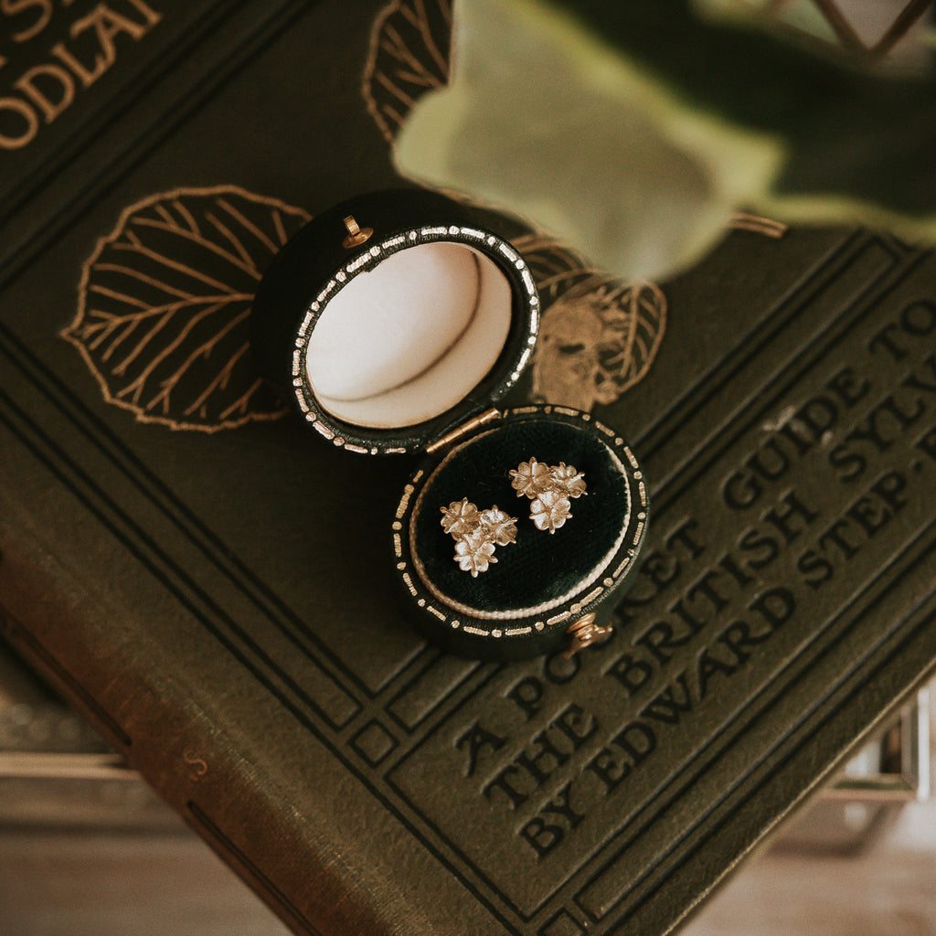 Elderflower Gold Stud Earrings