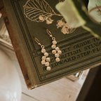 Gold Elderflower Sterling Drop Earrings