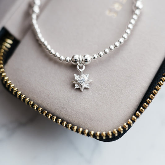 North Star Sterling Silver Charm Bracelet