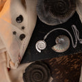 Large Feature Sterling Silver Ammonite Fossil Necklace