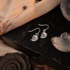 Sterling Silver Ammonite Fossil Earrings