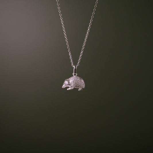 Hedgehog Silver Pendant Necklace