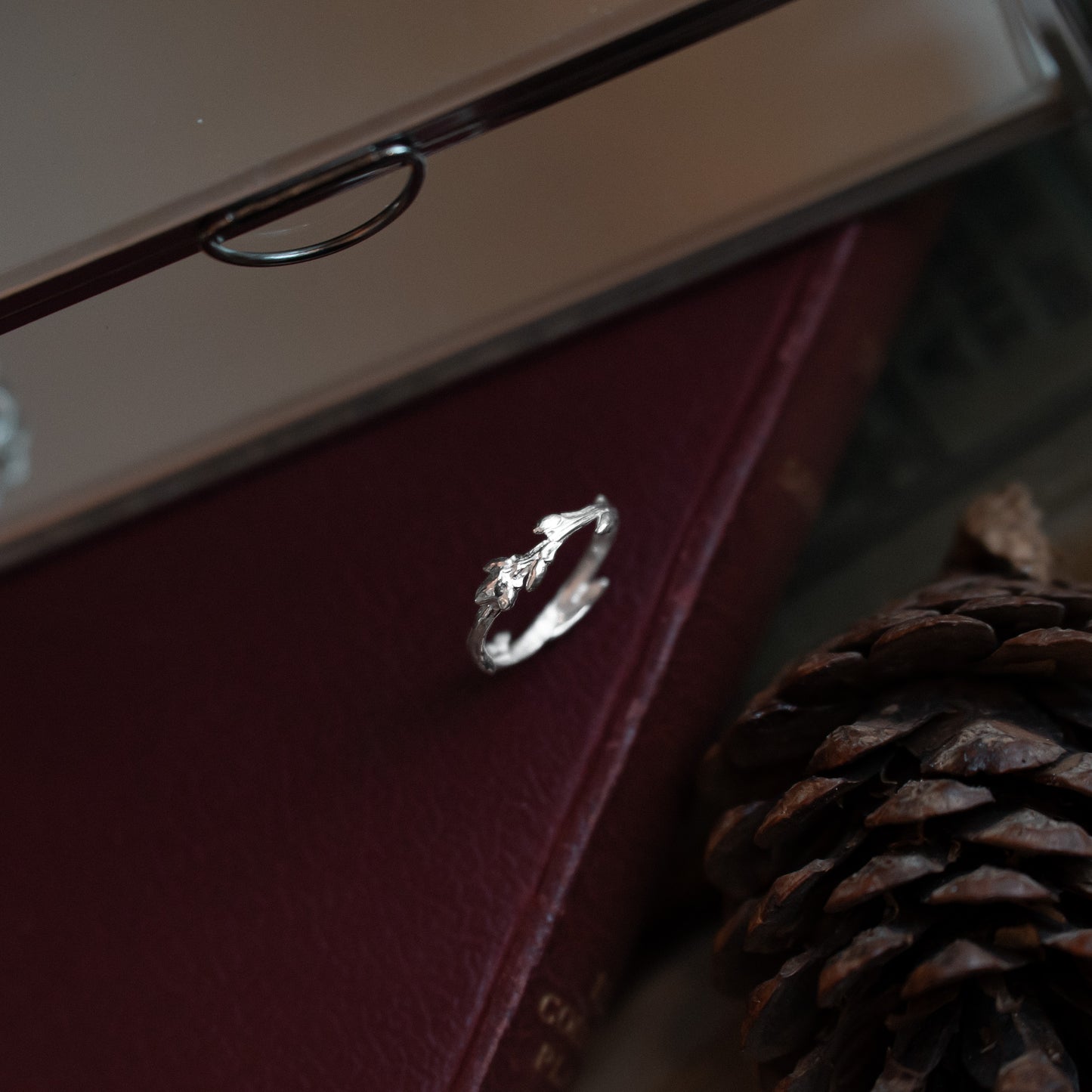 Silver Oak Twig Ring