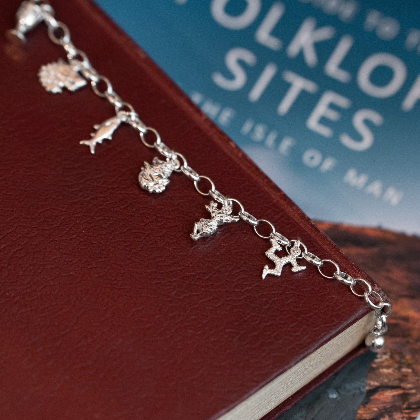 Manx Folklore Sterling Silver Charm Bracelet