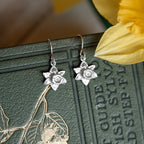 Silver Daffodil Dangle Earrings