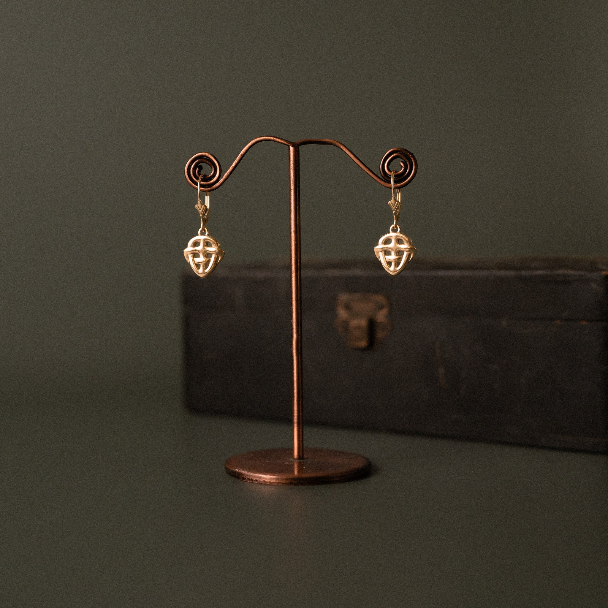 Gold Sandulf's Cross Celtic Knot Earrings