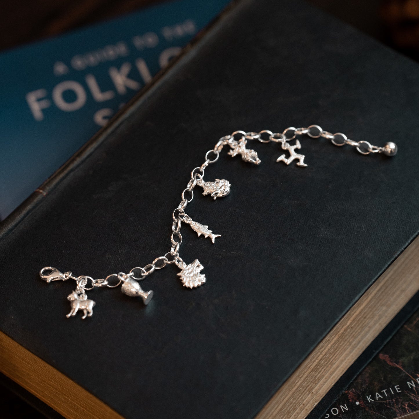 Manx Folklore Sterling Silver Charm Bracelet