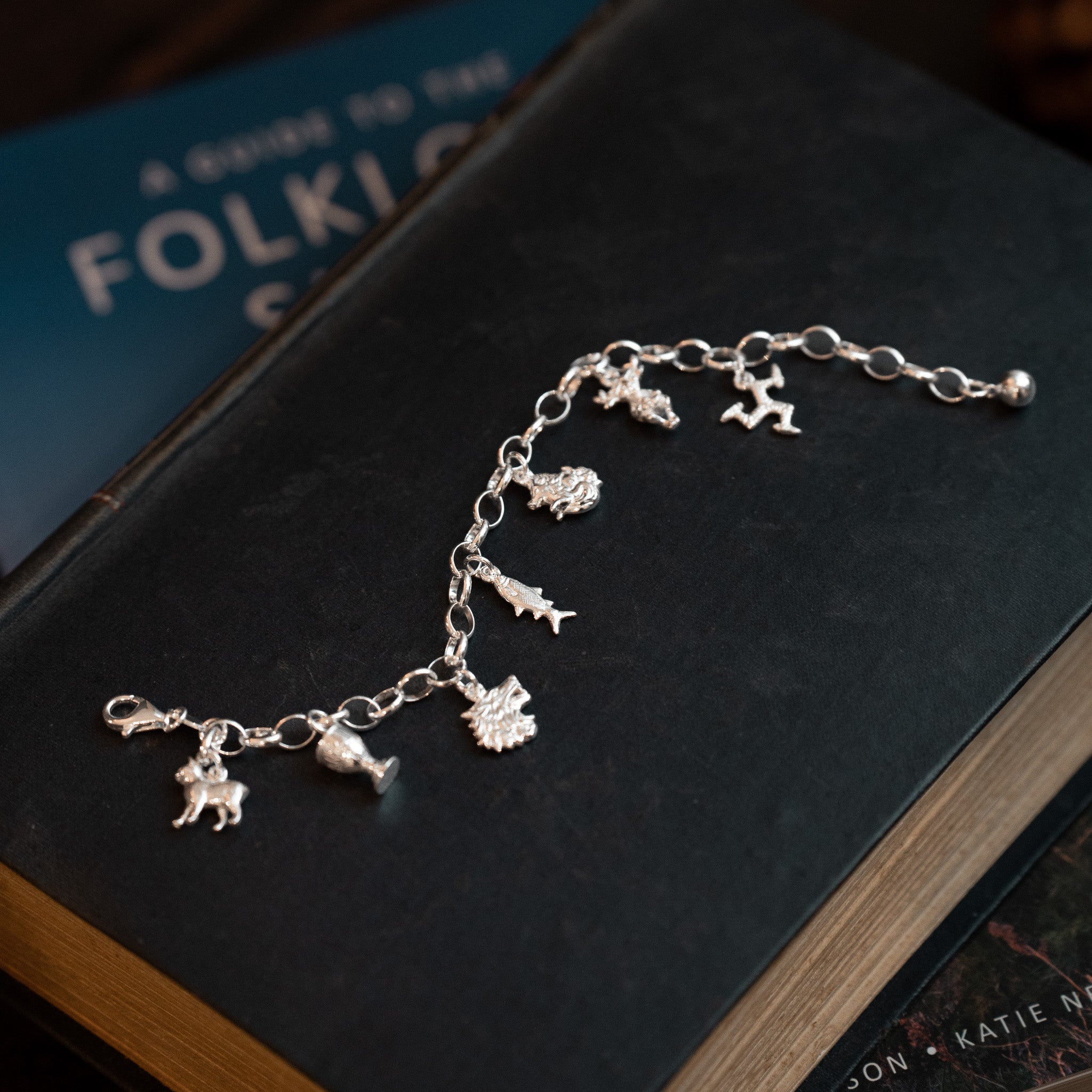 Manx Folklore Sterling Silver Charm Bracelet