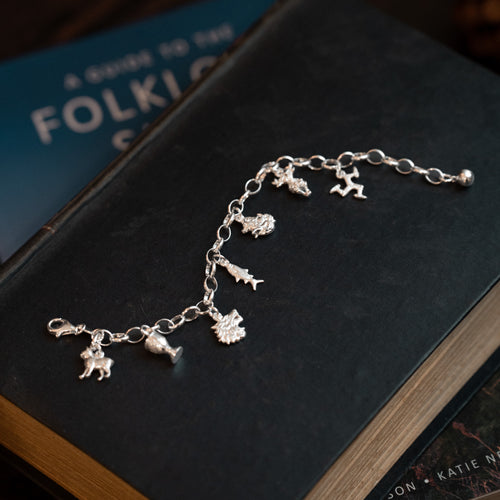 Manx Folklore Sterling Silver Charm Bracelet