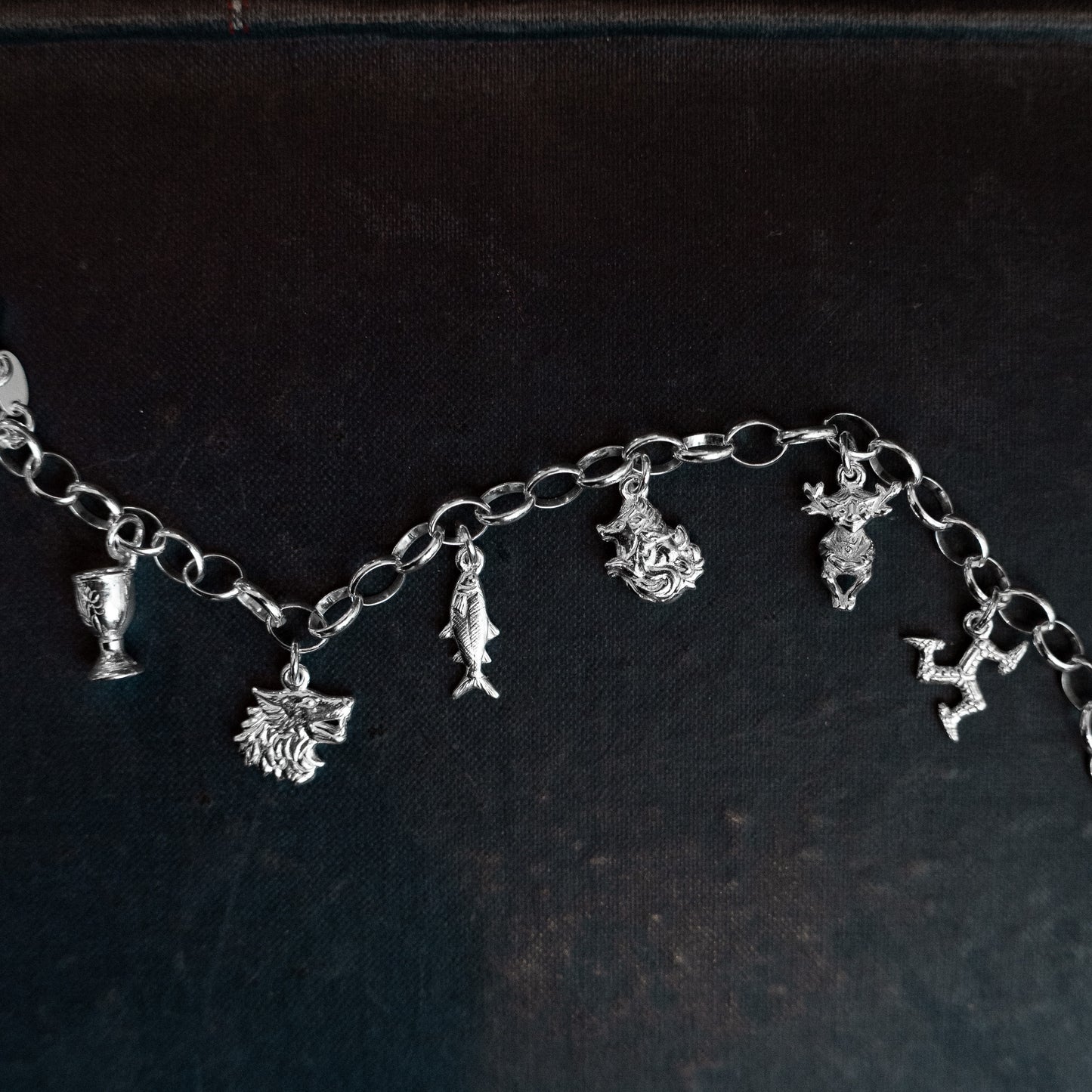 Manx Folklore Sterling Silver Charm Bracelet