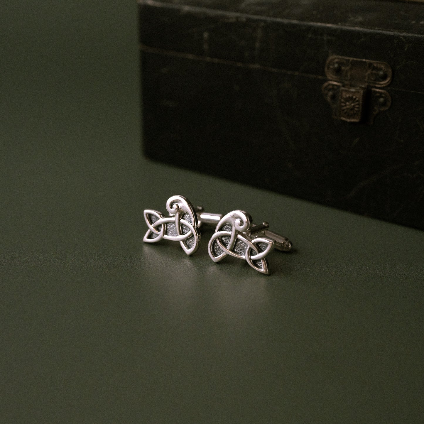 Sandulf's Cross Silver Knotwork Cufflinks