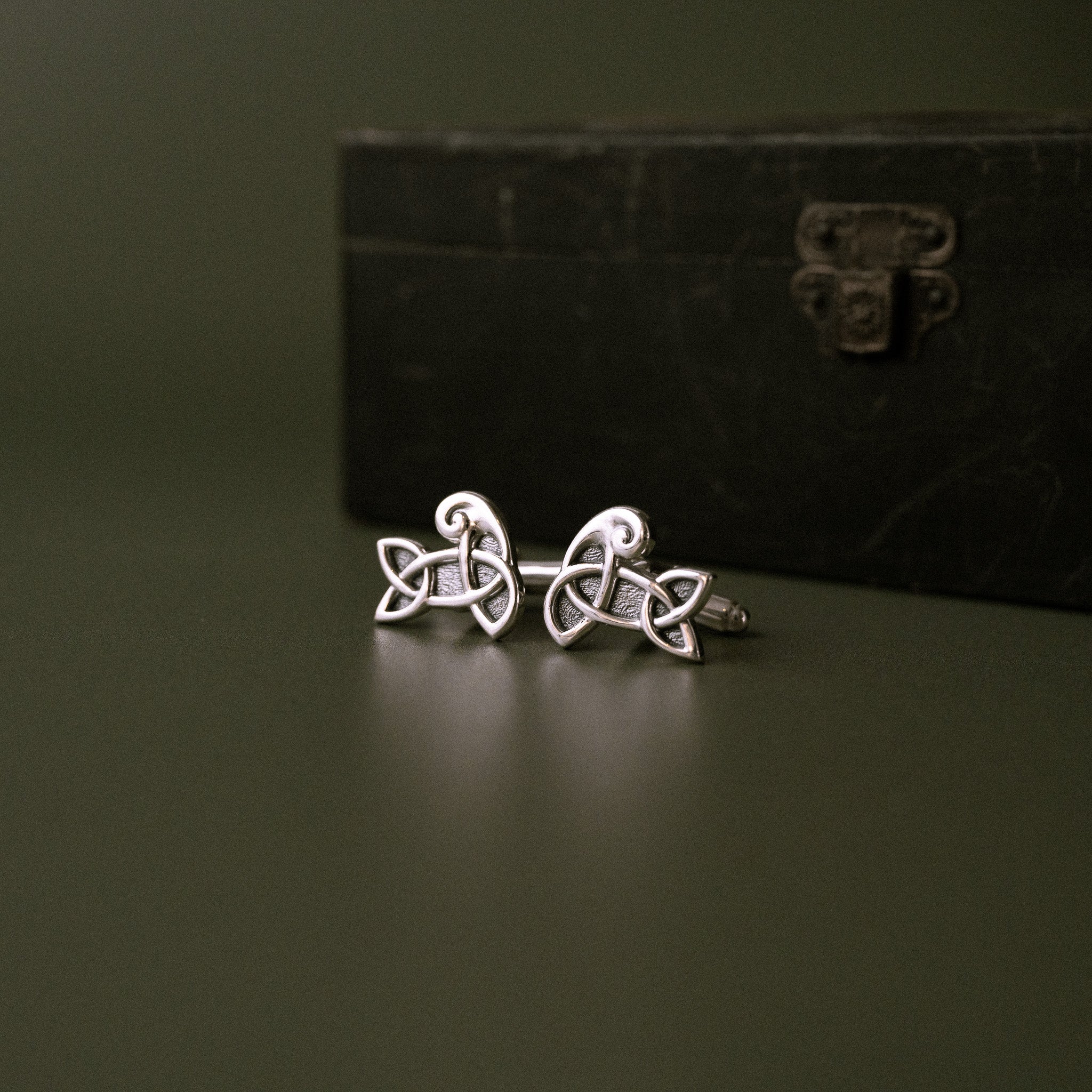 Sandulf's Cross Silver Knotwork Cufflinks