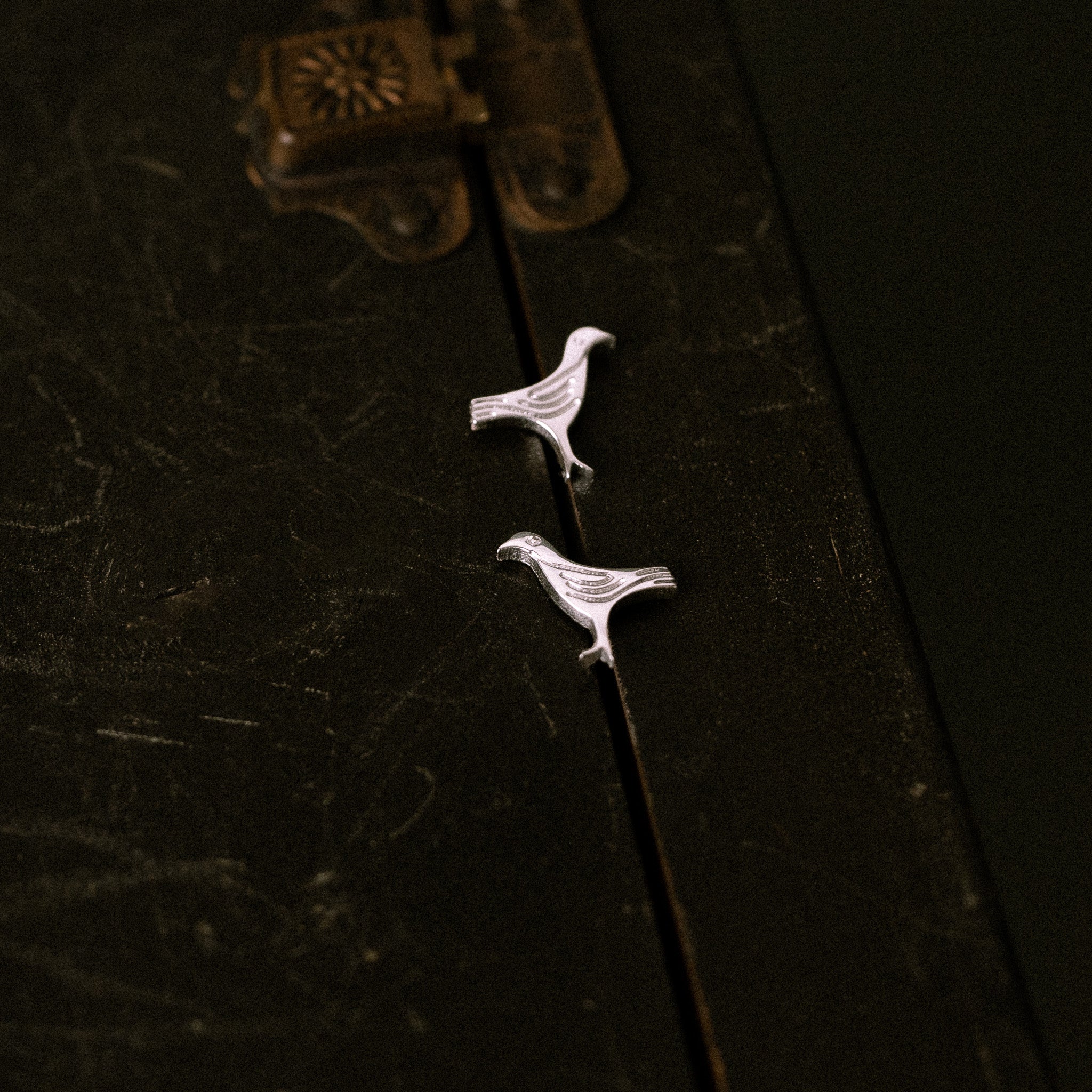 Sandulf's Cross Silver Bird Studs