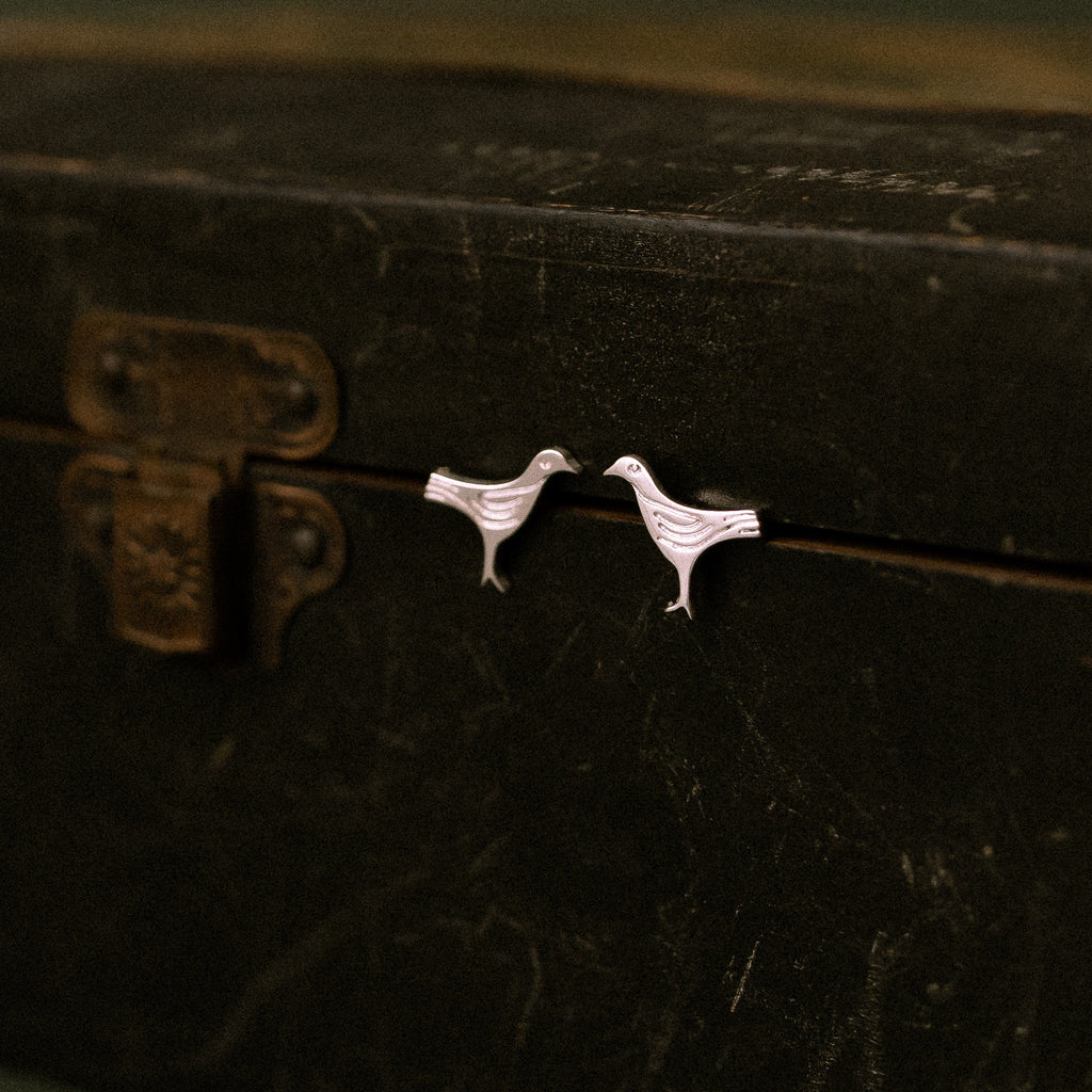 Sandulf's Cross Silver Bird Studs