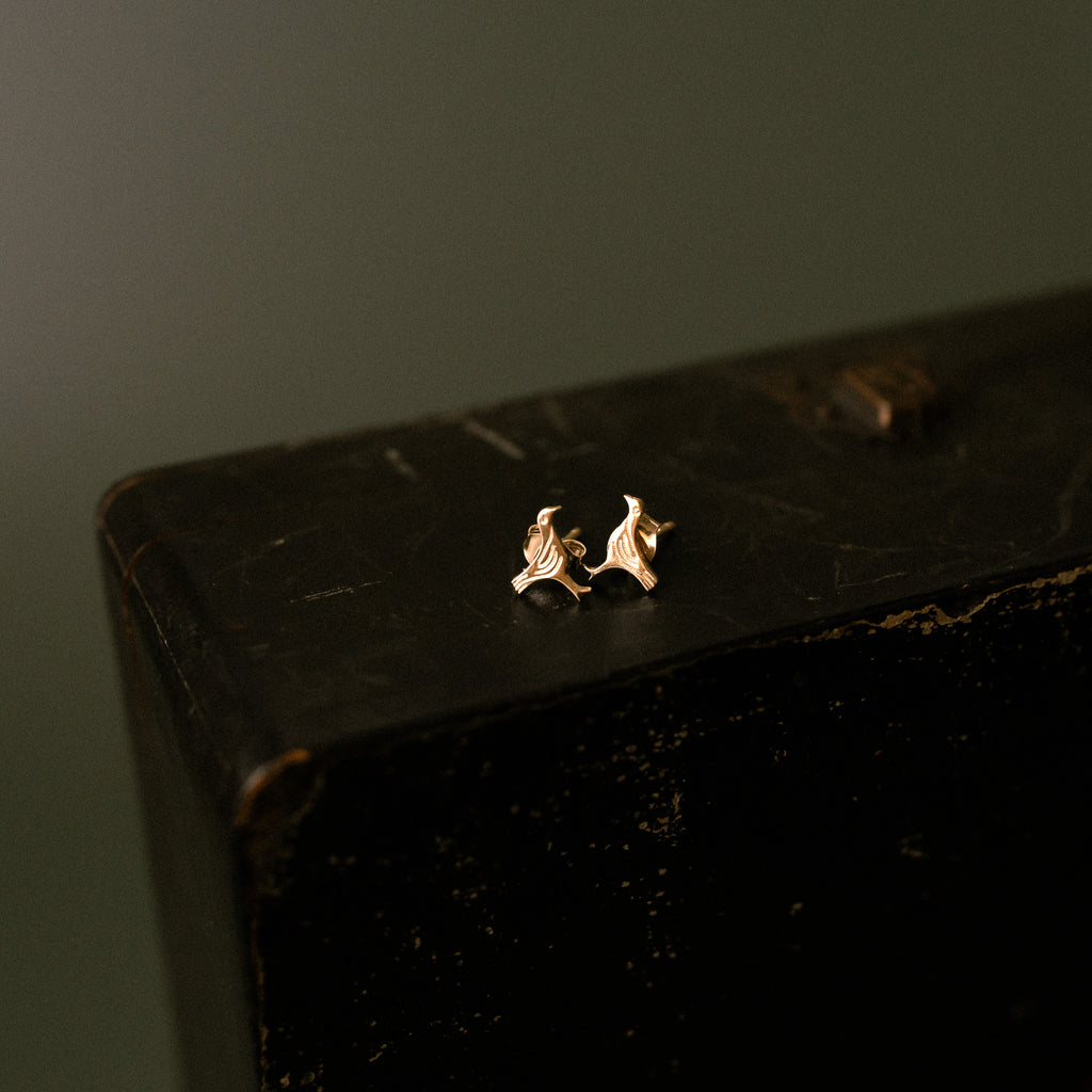 Gold Sandulf's Cross Bird Studs