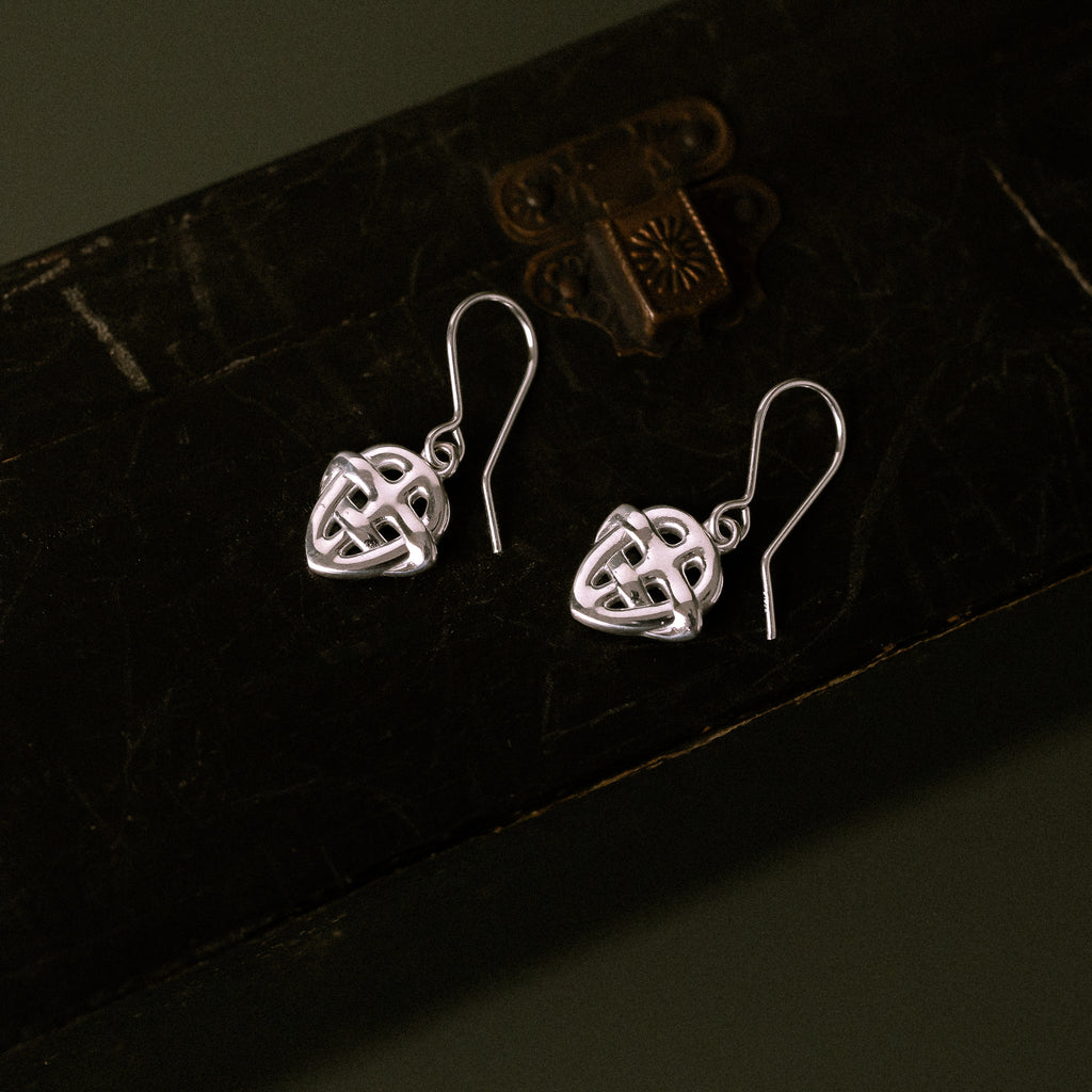 Sandulf's Cross Silver Celtic Knot Earrings