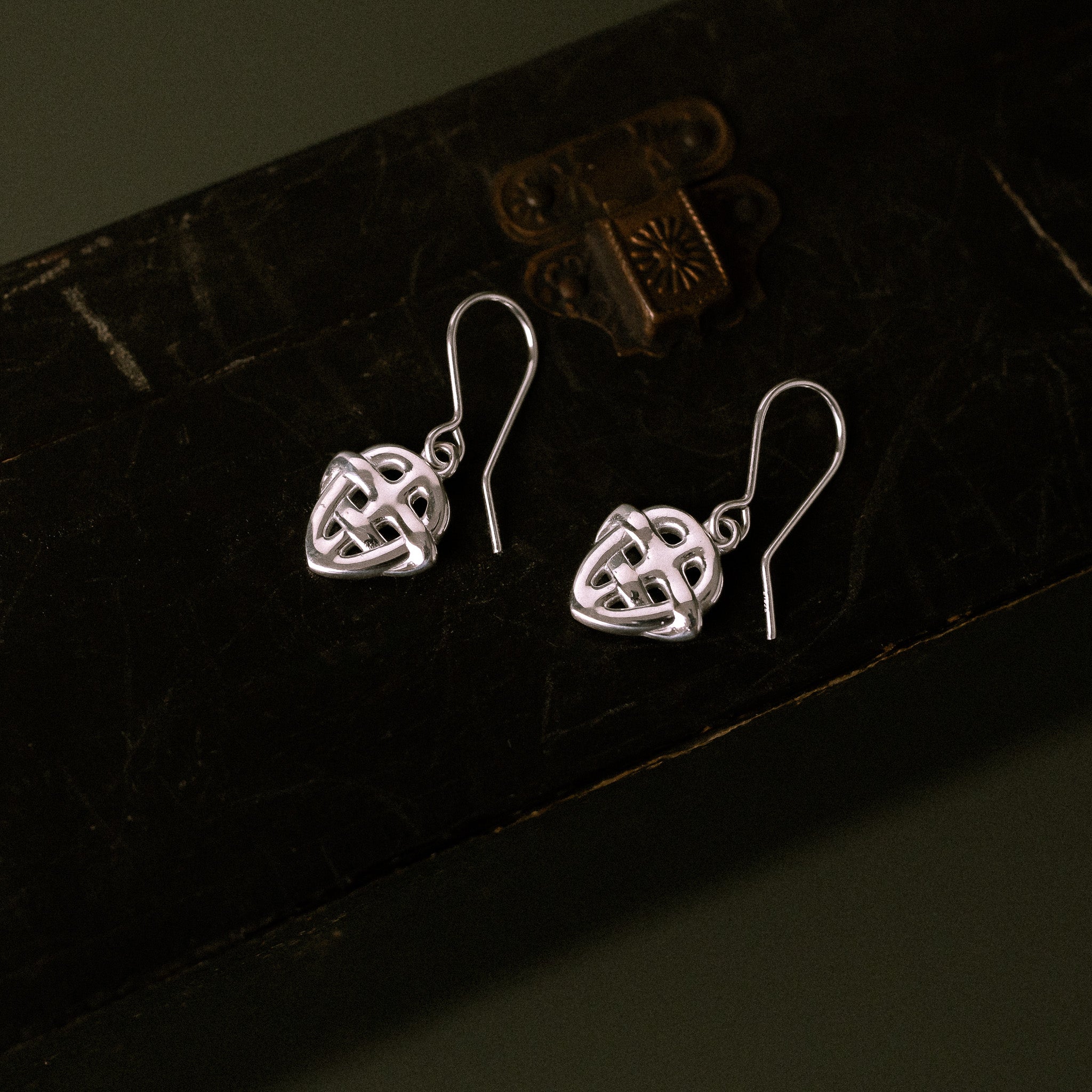 Sandulf's Cross Silver Celtic Knot Earrings