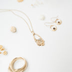 Barnacle Gold Pendant Necklace with Salt and Pepper Diamond