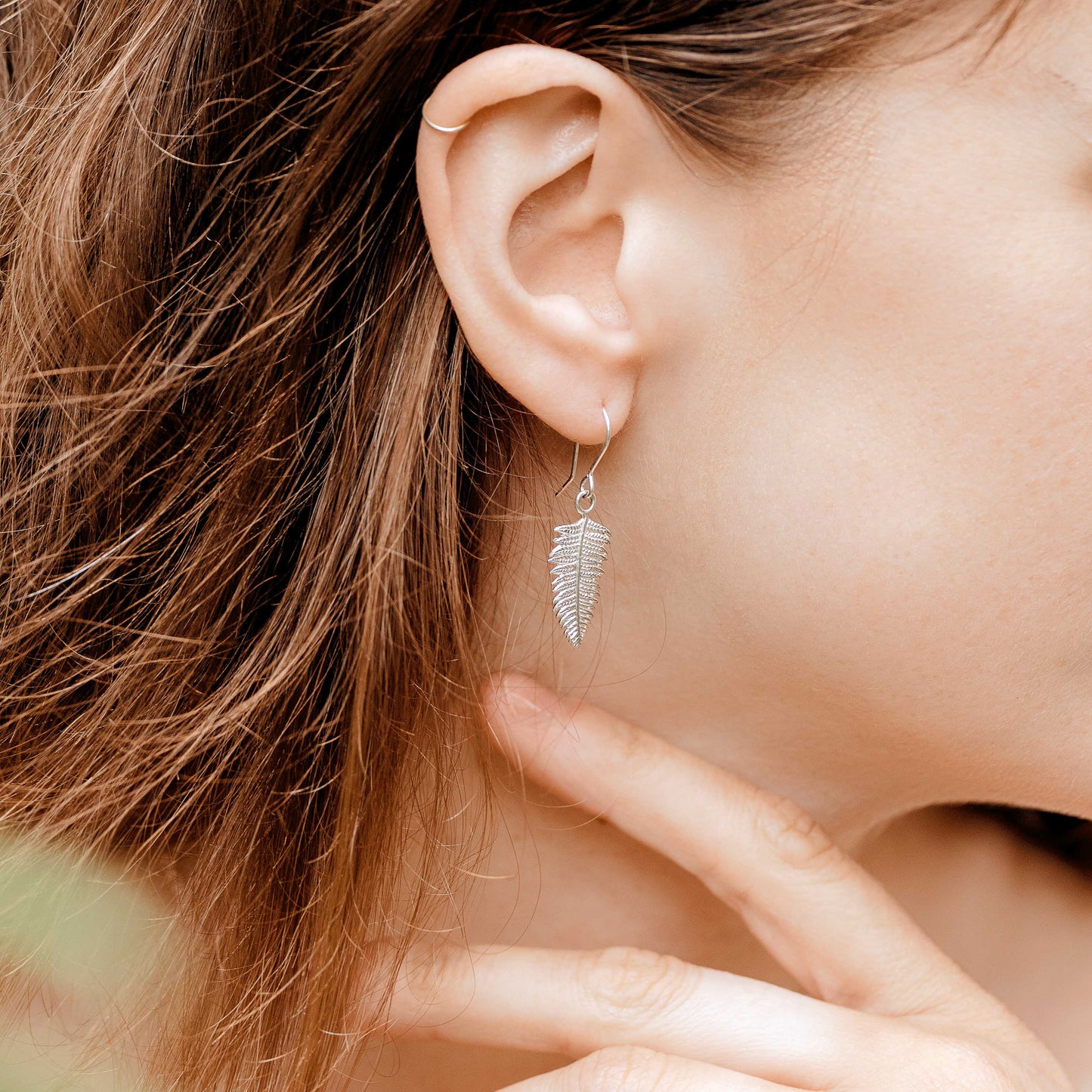 Small Sterling Silver Fern Earrings