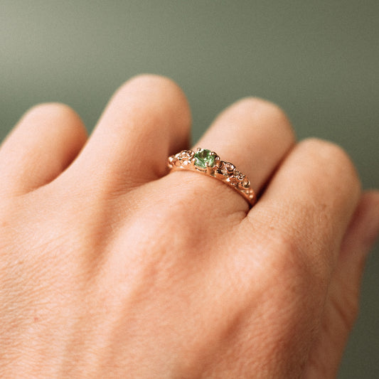 Tsavorite Garnet Rose Gold Barnacle Ring