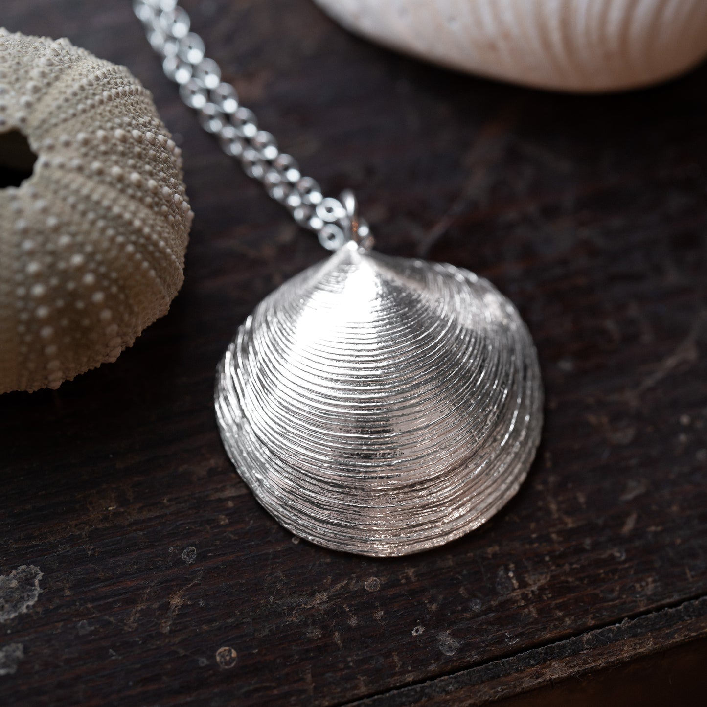 Sterling Silver Artemis Clam Shell Necklace