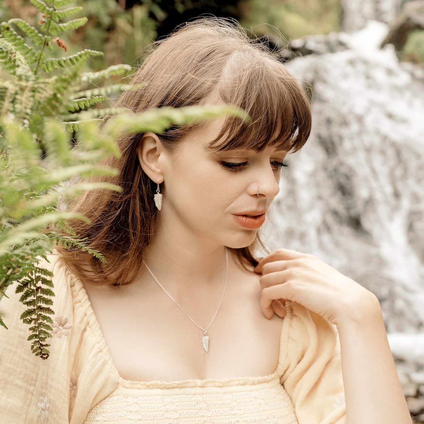 Small Sterling Silver Fern Earrings