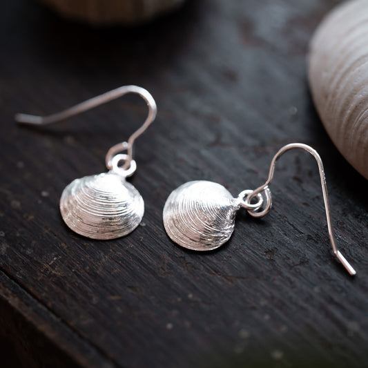 Sterling Silver Artemis Clam Shell Dangle Earrings