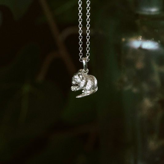 Hazel Dormouse with Berry Pendant