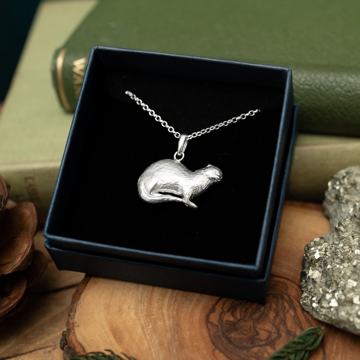 Sterling Silver Otter Pendant Necklace