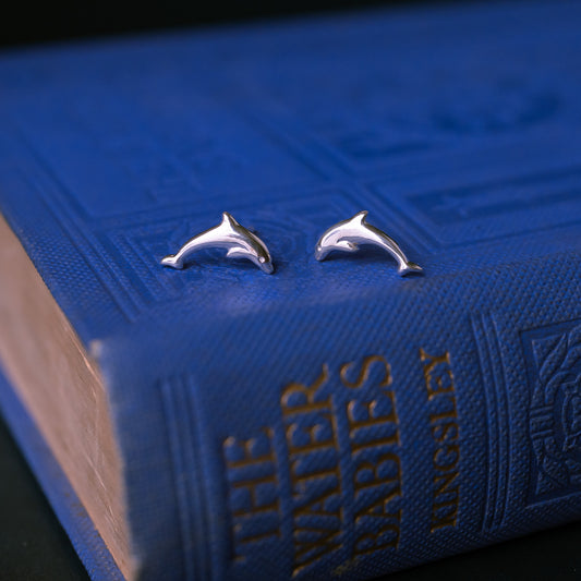 Silver Dolphin Stud Earrings