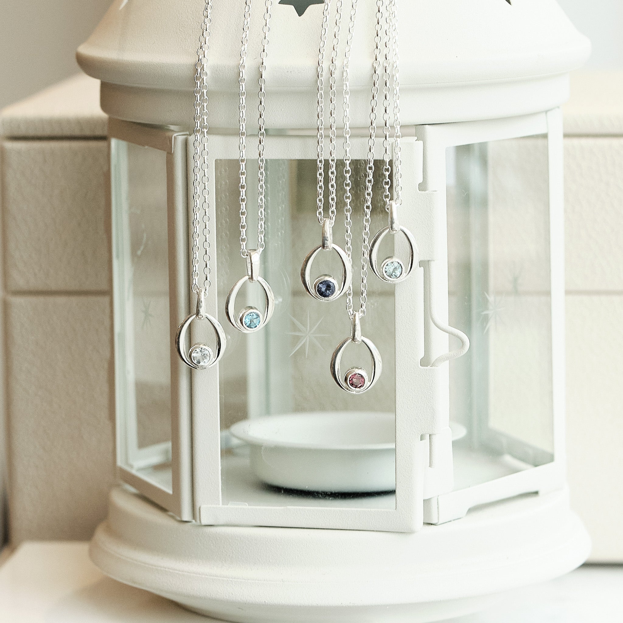 Gemstone Sterling Silver Necklace - Choose your stone