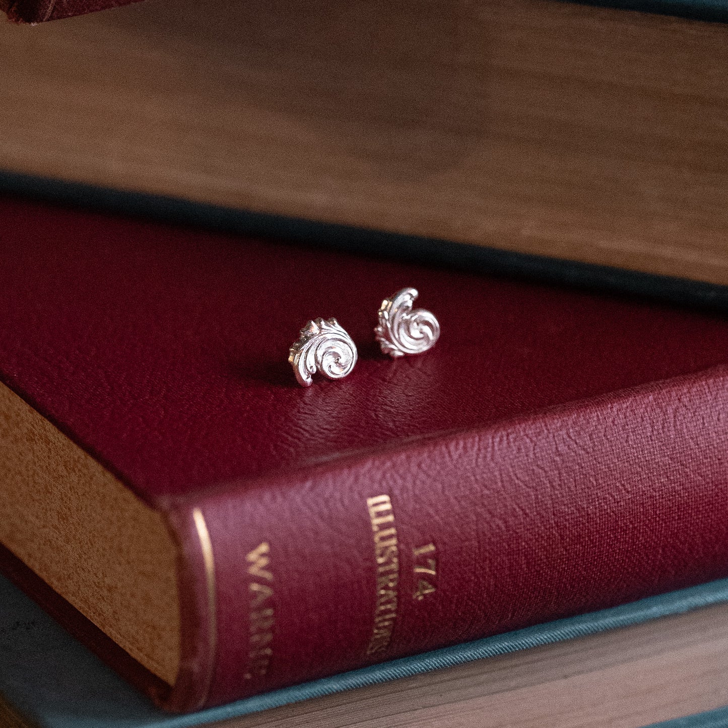 Silver Swirling Manannans Mist Stud Earrings