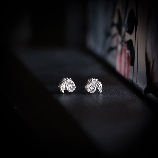 Silver Swirling Manannans Mist Stud Earrings