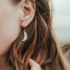 Crescent Moon Sterling Silver Dangle Earrings
