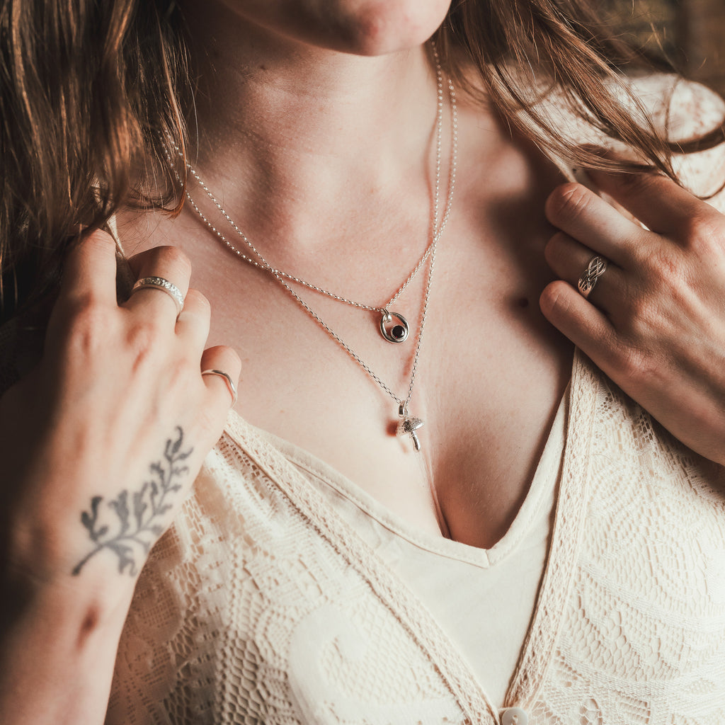 Sterling Silver Fly Agaric Mushroom Necklace