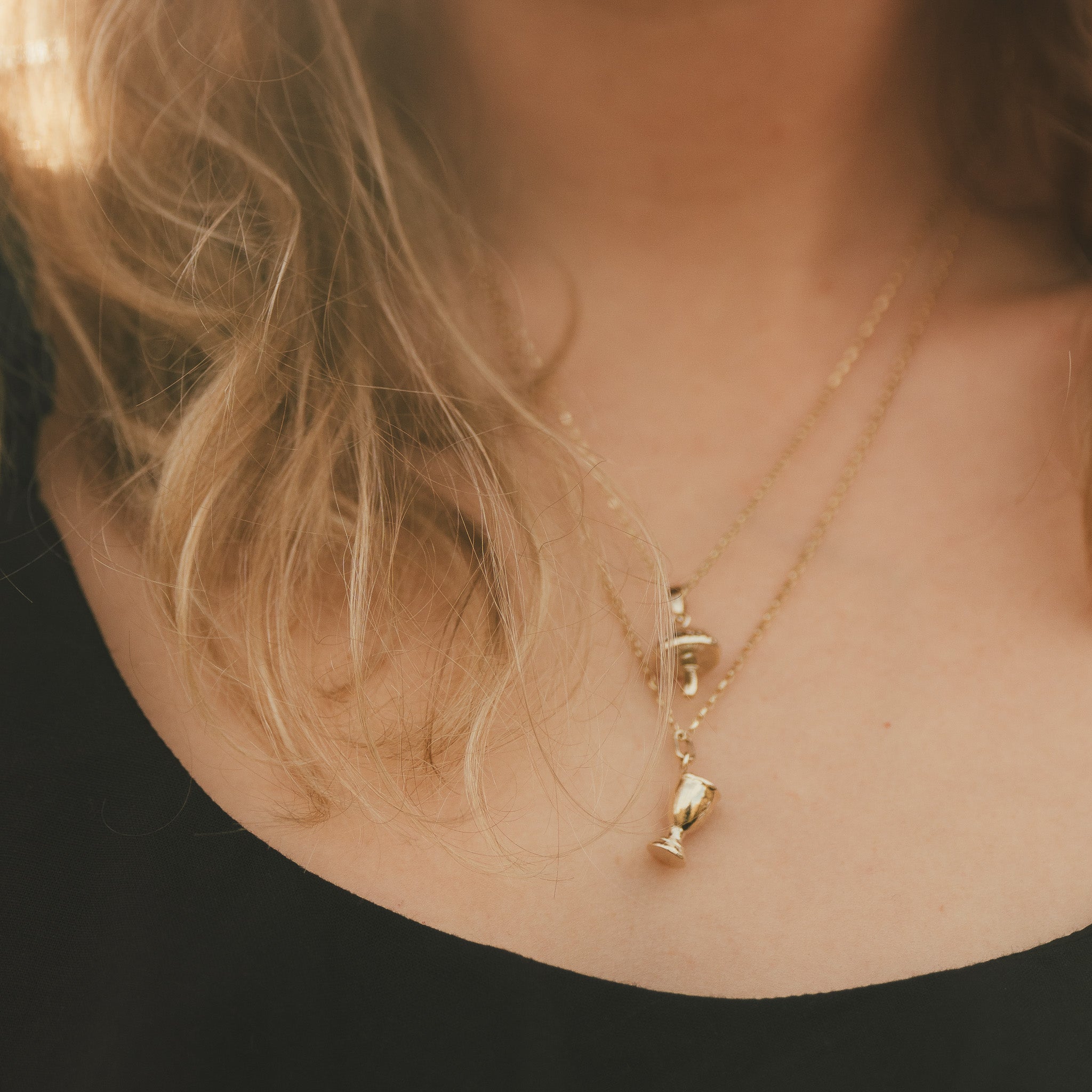 Gold Fairy Chalice Necklace